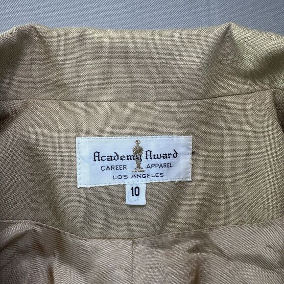 Vintage 1970s Academy Award Clothes Women’s Gold/Beige Blazer Size 10 - Picture 2 of 5